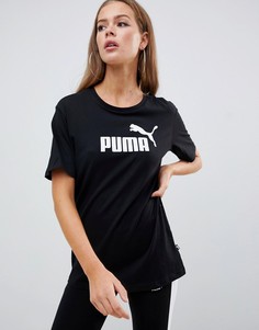 Черная футболка с логотипом Puma Essentials-Черный