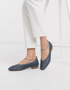 Синие балетки ASOS DESIGN-Синий