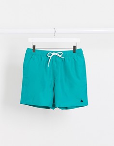 Зеленые короткие шорты для плавания с вышитым треугольником ASOS DESIGN-Зеленый