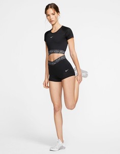 Черные шорты длиной 3 дюйма с сетчатыми вставками Nike Pro Training-Черный