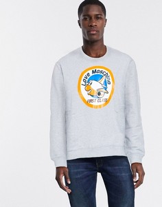 Свитшот с принтом и круглым вырезом Love Moschino-Серый