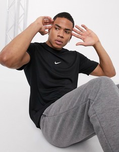 Черная футболка с логотипом-галочкой Nike Training dri-fit-Черный