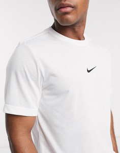 Белая футболка из ткани dri-fit с логотипом-галочкой Nike Training-Белый
