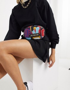 Сумка-кошелек на пояс с принтом Love Moschino-Черный