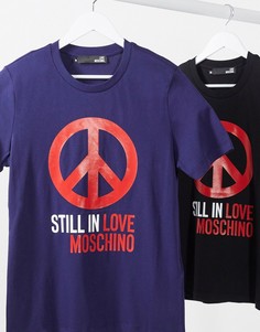 Футболка с принтом Love Moschino-Синий