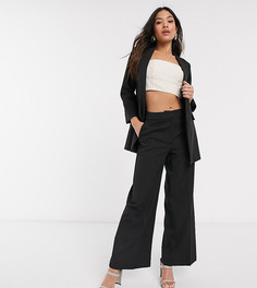 Черные широкие брюки New Look Petite-Черный