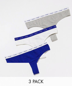 Набор из 3 стрингов с логотипом French Connection-Мульти