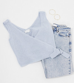 Топ без рукавов с запахом ASOS DESIGN Petite-Синий