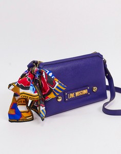 Темно-синяя сумка через плечо с платком Love Moschino-Синий