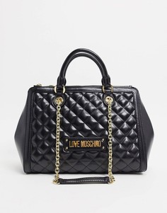 Черная стеганая сумка на плечо Love Moschino-Черный