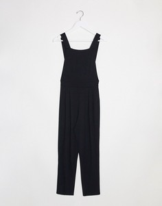 Черный трикотажный комбинезон с завязками ASOS DESIGN