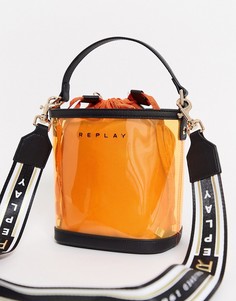 Оранжевая прозрачная сумка-мешок Replay-Оранжевый