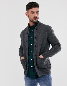 Серая трикотажная куртка на пуговицах Barbour-Серый