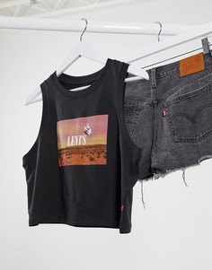 Черный кроп-топ с принтом Levis Levis®