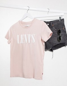 Розовая футболка в стиле 90-х с логотипом Levis Perfect-Розовый Levis®