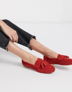 Красные замшевые туфли на плоской подошве ASOS DESIGN-Красный