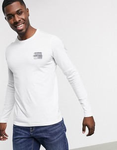 Белый лонгслив с логотипом на груди Jack & Jones Core