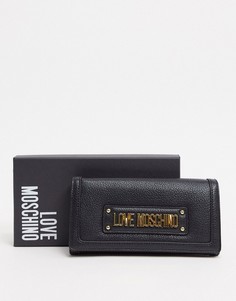 Черный кошелек с цепочкой Love Moschino