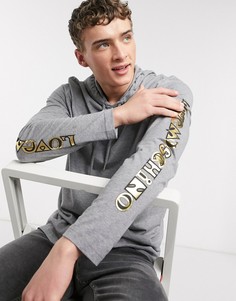 Худи с логотипом сбоку Love Moschino-Серый