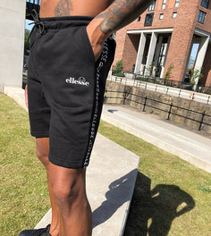 Черные флисовые шорты с фирменной лентой ellesse эксклюзивно для ASOS-Черный