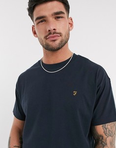 Темно-синяя oversized-футболка с заниженной линией плеч Farah-Темно-синий