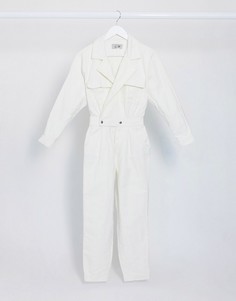 Джинсовый комбинезон кремового цвета New Look-Кремовый