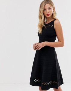 Черное приталенное платье French Connection-Черный