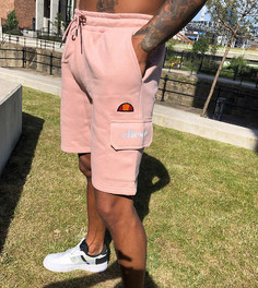 Розовые флисовые шорты с карманами милитари ellesse эксклюзивно для ASOS-Розовый