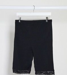 Набор из 2 черных шорт-леггинсов с кружевом Mamalicious-Черный Mama.Licious