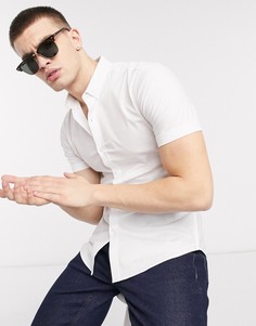 Белая оксфордская обтягивающая рубашка с короткими рукавами New Look-Белый