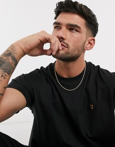 Черная футболка oversized с заниженной линией плеч Farah-Черный