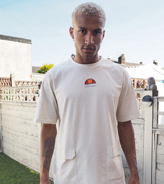 Свободная футболка с карманами в стиле милитари ellesse эксклюзивно на ASOS-Светло-бежевый