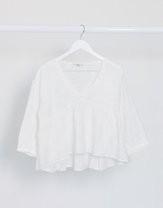 Белая свободная блузка с V-образным вырезом Only-Белый