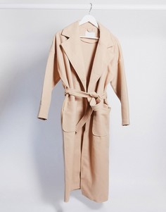 Пальто в стиле oversized бежевого цвета Vila-Кремовый