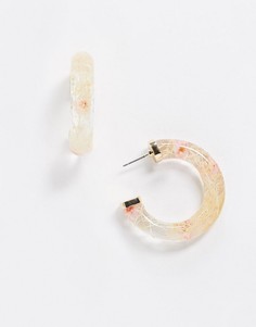 Прозрачные серьги-кольца Monki-Очистить