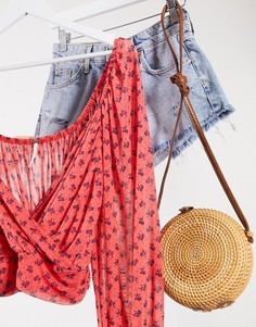 Блузка с принтом Free People-Красный