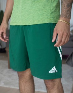 Зеленые шорты с 3 полосками adidas Training-Зеленый