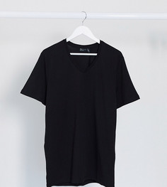 Черная футболка с v-образным вырезом ASOS DESIGN Tall-Черный