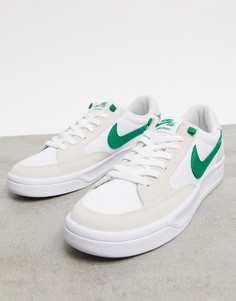 Бело-зеленые кроссовки Nike SB Adversary-Белый