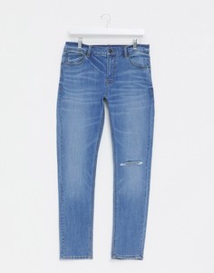 Синие джинсы скинни с рваными коленями ASOS DESIGN-Синий