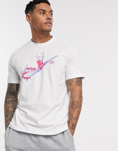Белая футболка с принтом Nike-Белый