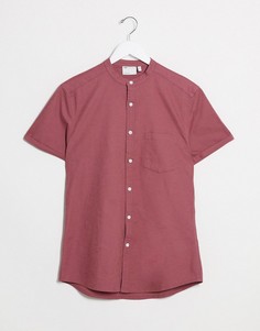 Розовая узкая оксфордская рубашка с воротником на пуговице ASOS DESIGN-Розовый