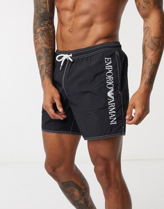 Черные шорты для плавания с логотипом Emporio Armani-Черный