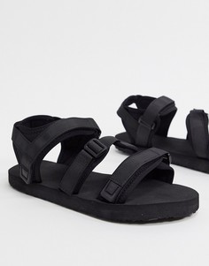 Черные сандалии с ремешками ASOS DESIGN-Черный