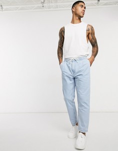 Голубые брюки Bershka-Синий