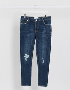 Синие укороченные джинсы скинни с прорехами ASOS DESIGN-Синий