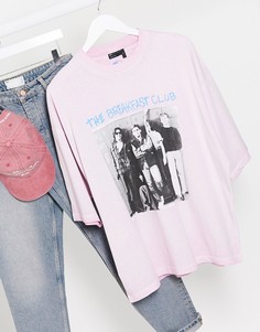 Oversized-футболка с фотографическим принтом ASOS DESIGN-Розовый