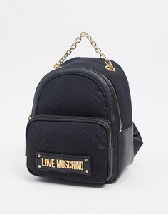 Черный жаккардовый рюкзак с логотипом Love Moschino