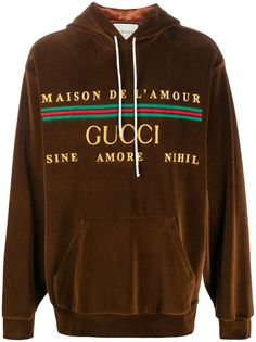 Gucci толстовка с капюшоном и вышитым логотипом
