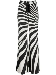 Roberto Cavalli брюки широкого кроя с зебровым принтом